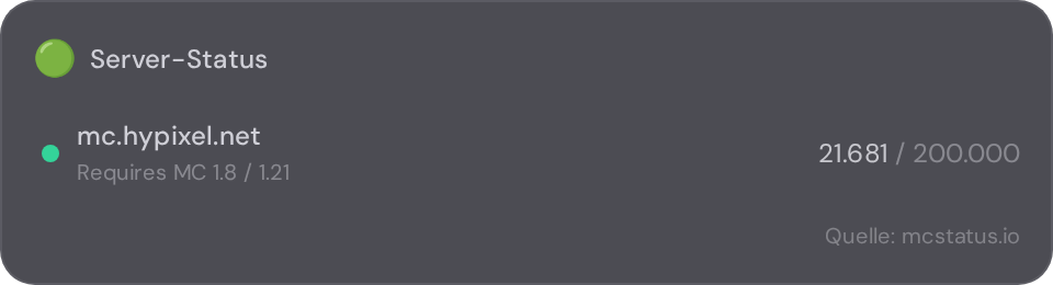 Server status widget in NX1