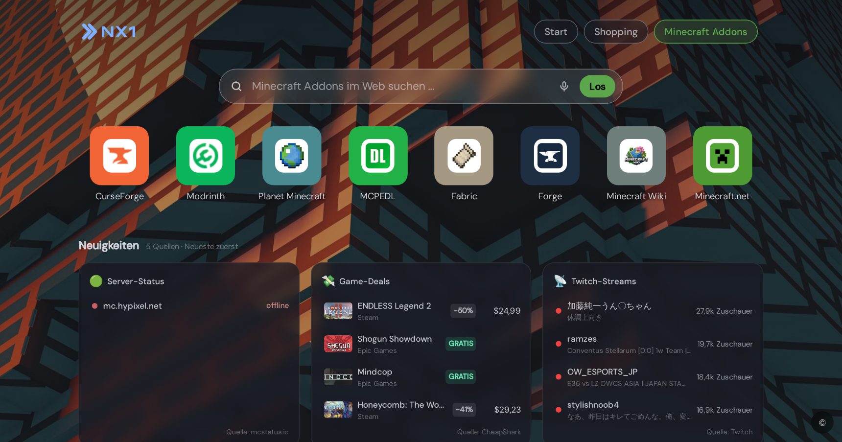 Minecraft Addons — Vorschau