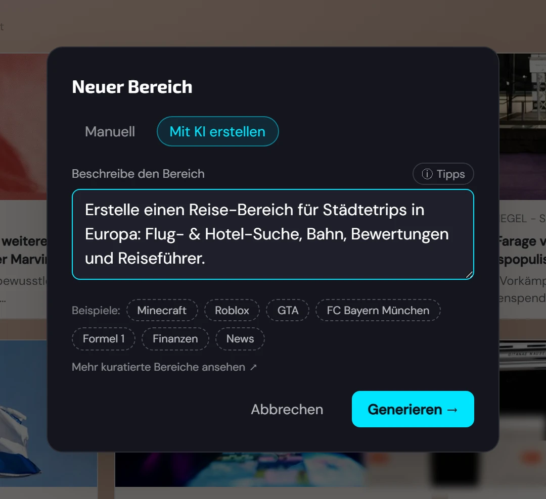 Neue Startseite per KI beschreiben und als fertige Vorschau anpassen (1/2)