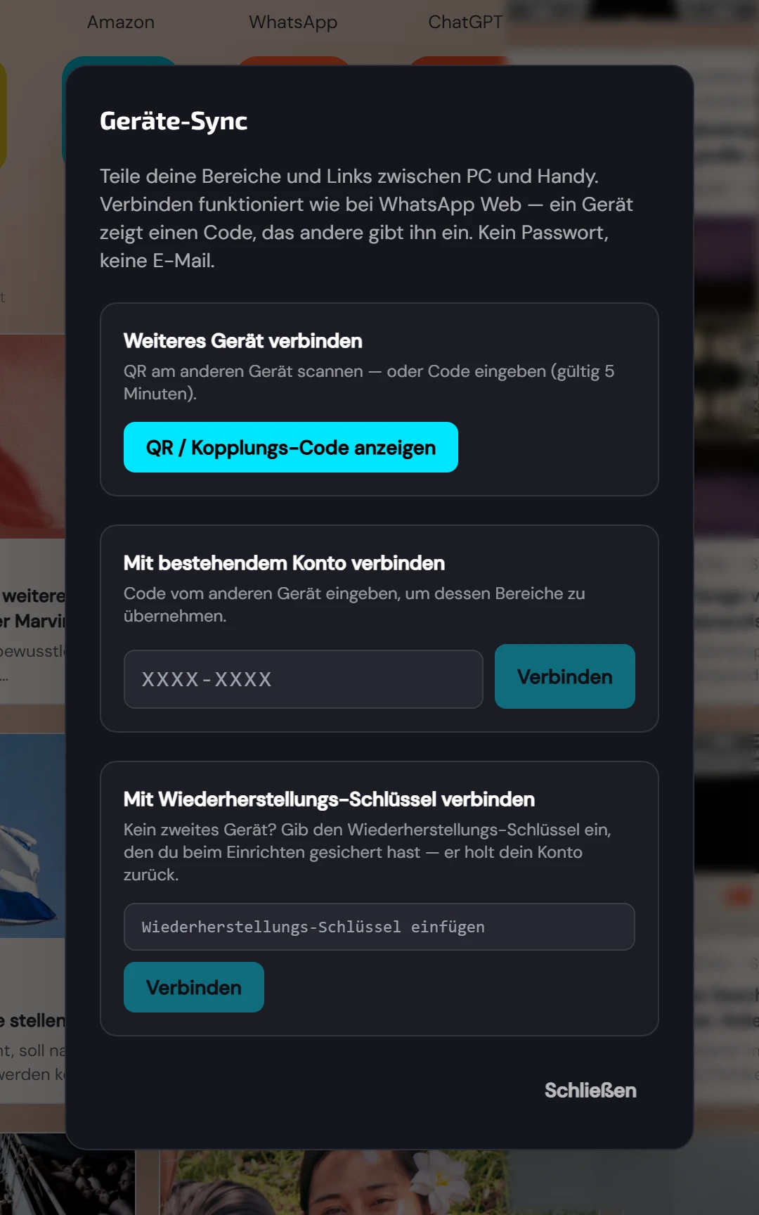 Geräte-Kopplung per QR-Code (1/1)